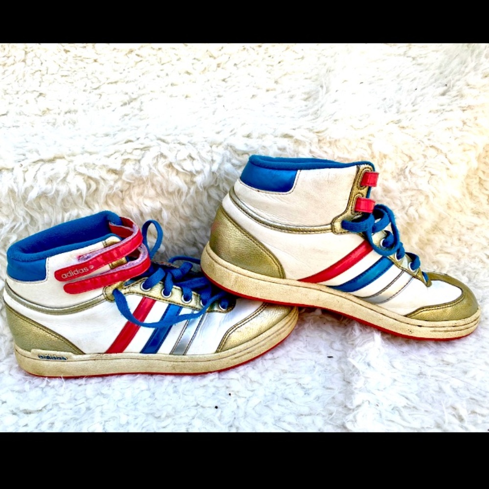 Vintage Metallic High Top Adidas Size 7